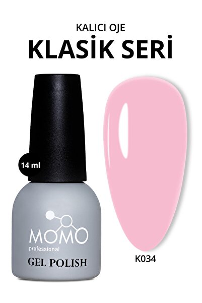 MOMO professional Kalıcı Oje K034, Pudra Pembe, 14 ml