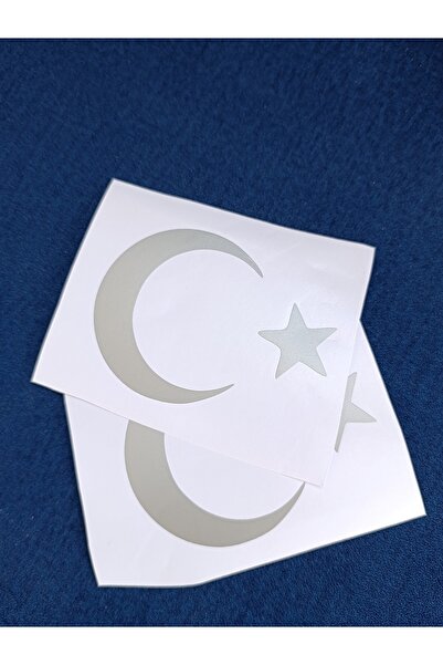 UAStudio Ay yıldız bayrak 10*7 ölçü hologram ve Gold sticker araç oto motorsi...
