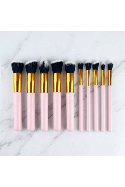 LOFIAN مجموعة فرش مكياج 10 قطع لون زهري من لوفيان - 10pieces makeup brush set