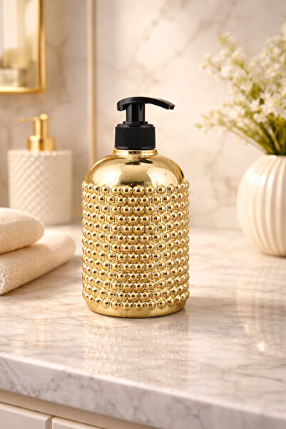 ANGDESİGN YILDIZ Cam Sabunluk KAPLAMA-ALTIN•• Mutfak & Banyo Tezgah Üstü Mode...