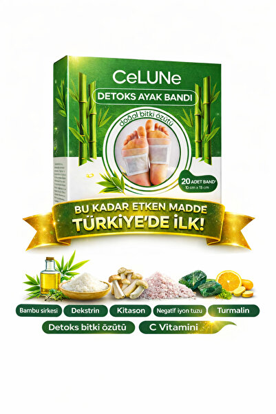 Celune Detoks Ayak Bandı – Doğal Bitki Özlü Rahatlatıcı Ayak Bandı (20 Adet)