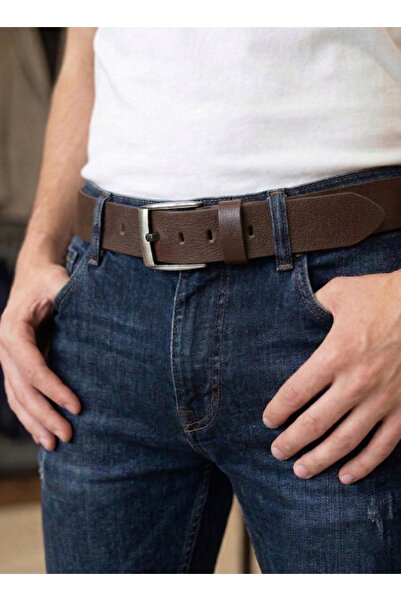 derikem Ανδρική ζώνη τζιν από 100% γνήσιο δέρμα μαντάρου με μαύρη αγκράφα, πλ...