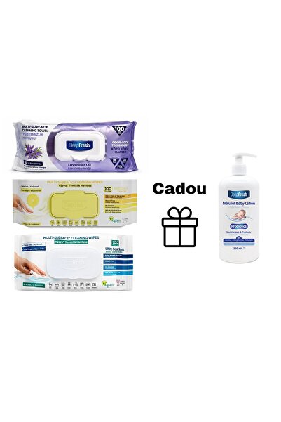 Deep Fresh Set 3 pachete Servetele umede multusuprafete cu otet si bicarbonat...