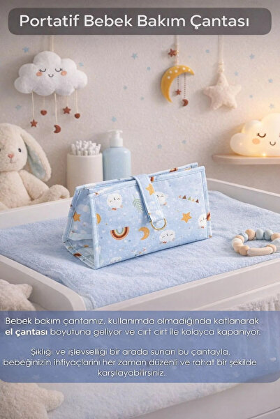 MorBebe Bebek Alt Açma Bakım Çantası Çok Gözlü Islak Mendil Bez Düzenleme Organizeri