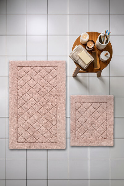 Cotto Home Σετ 2 τεμαχίων βαμβακερά χαλάκια μπάνιου Lilly με απαλή υφή, που π...