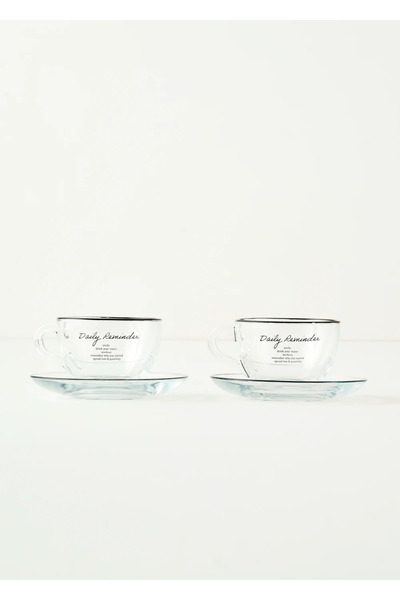 Bella Maison Σετ 2 Φλιτζανιών Τσαγιού Daily Reminder Μαύρο (240 κ.εκ.)