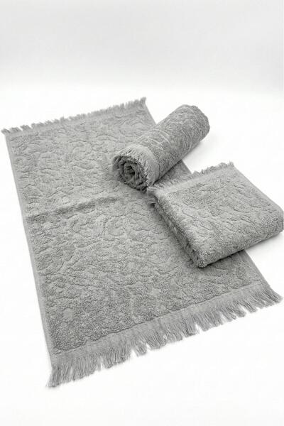 HERA 12 ADET GRİ 30x50 CM PAMUKLU VE SAÇAKLI MUTFAK HAVLUSU