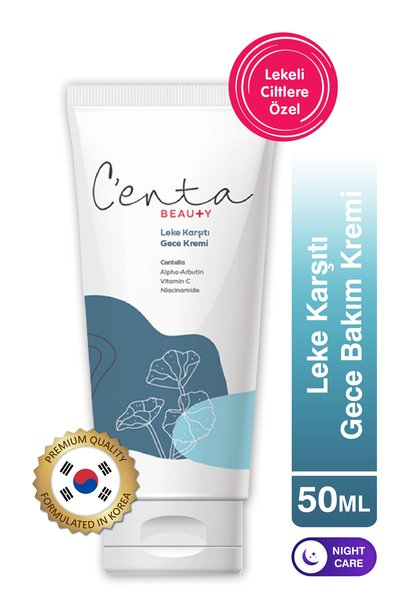 C'enta Beauty Cica Krem Lekeli Ciltler İçin Aydınlatıcı Ton Eşitleyici Gece K...