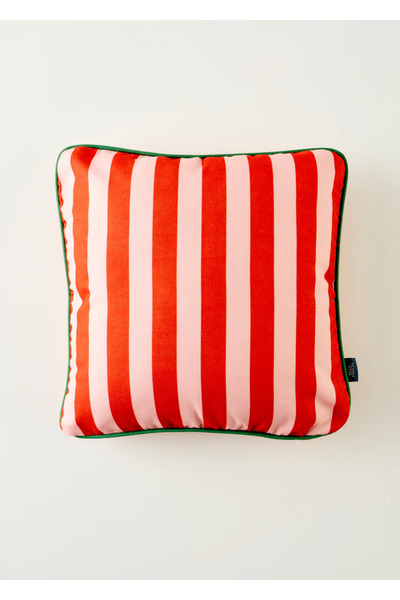 Bella Maison Κάλυμμα μαξιλαριού ριχτάρι από 100% βαμβακερή γραμμή κόκκινο (43...