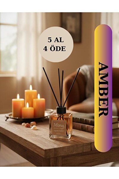 misra home collection 100ML Egzotic Amber Kokusu Çubuklu Oda Kokusu Dolap Ban...