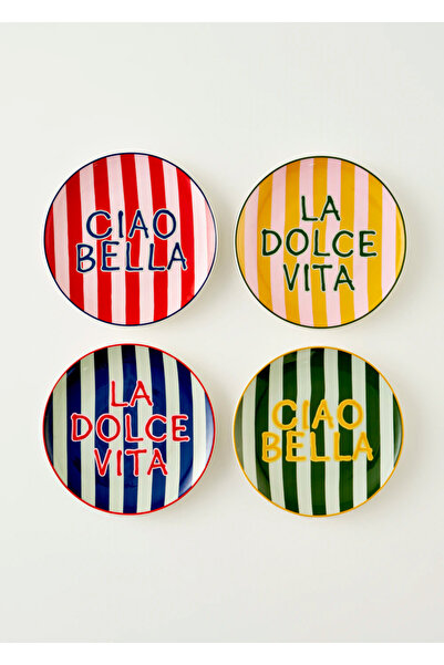 Bella Maison Πιάτο τούρτας Line Porcelain 4 τεμαχίων (21 cm)