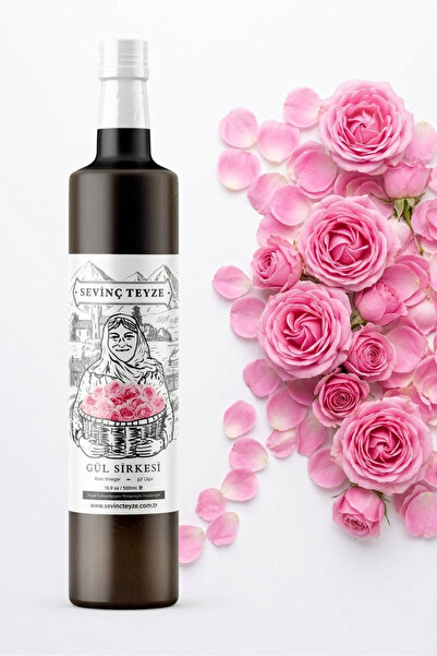 Organik Teyze Sevinç Teyze Doğal Fermente, Çiğ İçimlik, Katkısız Gül Sirkesi,...