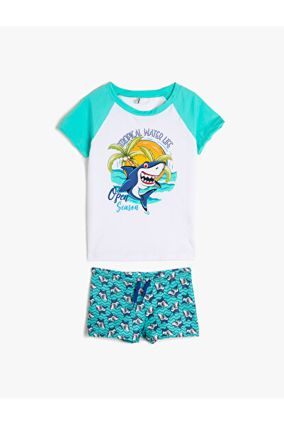 Koton Σετ μαγιό, σορτς και μπλουζάκι 2 τεμαχίων