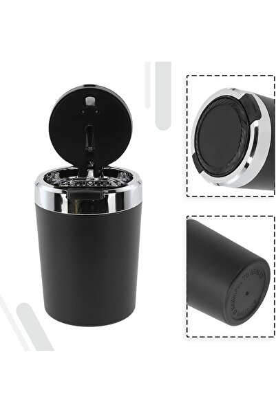 UNIVERSA Araç Içi Işıklı Küllük Otomatik Açma Kapama Metal İçli Kapaklı Araba...