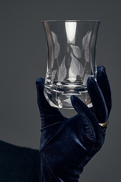 DECOSTYLE Leaf 6-Piece Cut Crystal Decor Tea Cup 100 Cc - Custom Made Stylish...