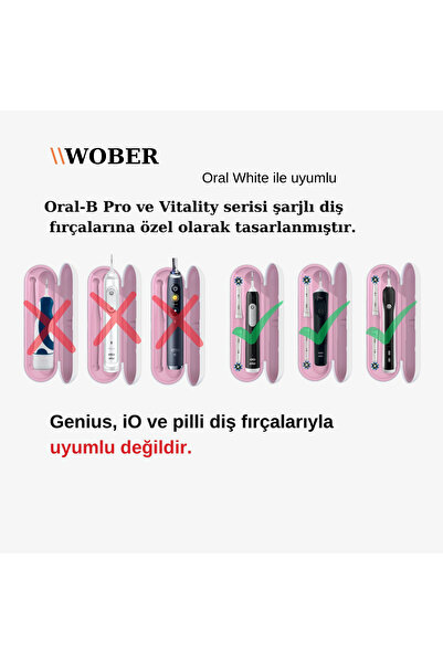 Wober Şarjlı Diş Fırçası Için Seyahat Kabı, Sadece Oral B Pro1, Vitality Ve Starter Serisine Uyumlu