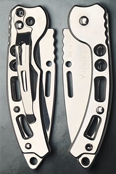 Alaska SDR-10 15cm Stainless Steel Camping Outdoor Mini Pocket Knife Carabiner Silver Color