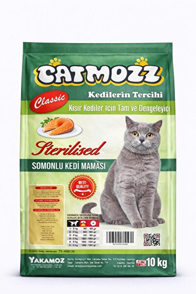CatMozz Classic Somonlu Sterilised Kısır Yetişkin Kedi Maması 10 Kg
