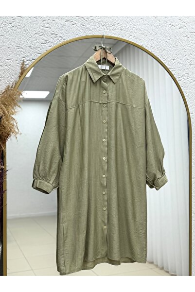 BENAHOLL Μακρύ πουκάμισο φράουλας Marira με κορδόνια και κορδόνια περίσφιξης-...