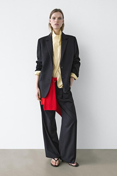 Massimo Dutti %100 serin yün geniş paça pantolon