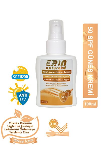 Erin Natural Güneş Kremi Yüksek Koruma 50 Spf 100 ml