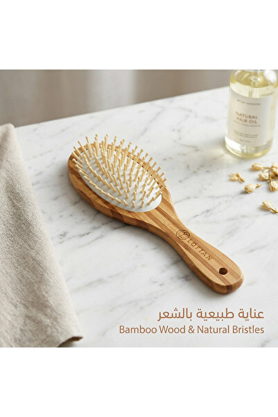 LOFIAN فرشاة الشعر الخشبية من لوفيان - Wooden Hair brush, Wooden Hair Comb C-003