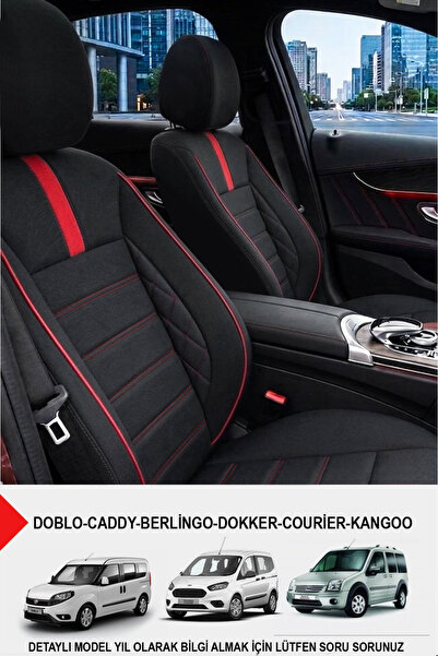 GM-DESIGN Oniks Kırmızı Tay Tüyü Üniversal Ticari Oto Koltuk Kılıfı(DOBLO-CAD...