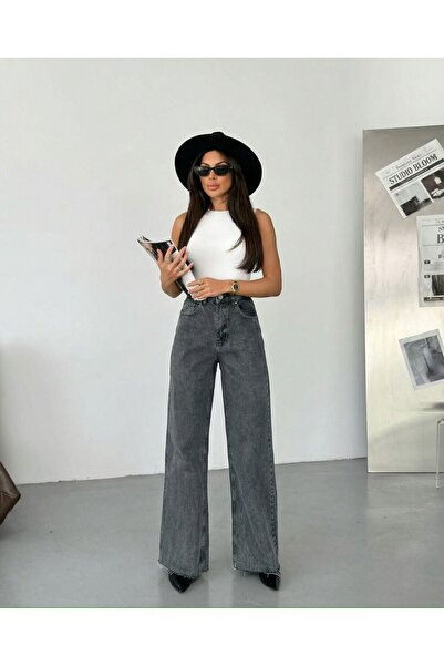 HerTon Blugi cu picior larg pentru femei - Pantaloni largi în stil boem, 100%...
