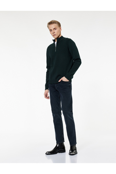 Koton Cepli Straight Fit Düz Paça Jean Pantolon – Straight Fit Mark Jeans