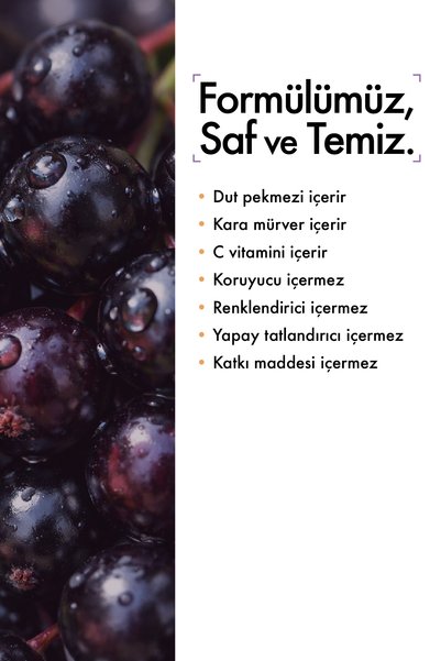 Aksu Vital Kara Mürverli Çinko ve C Vitaminli Dut Pekmezi - 350 gr.