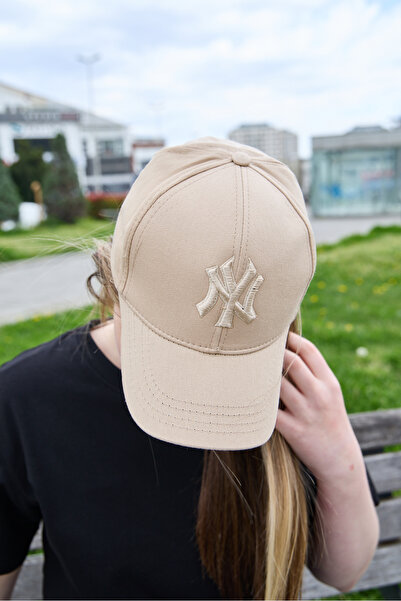 Moda Days Unisex Μπεζ Με κέντημα Σετ Βαμβάκι Καπέλων Μπέιζμπολ με Ρυθμιζόμενο...