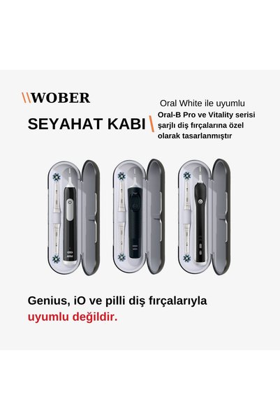 Wober Oral-b Şarjlı Diş Fırçası Ve Yedek Başlığı Için Saklama Kutusu, Vitality Serisine Uyumlu!