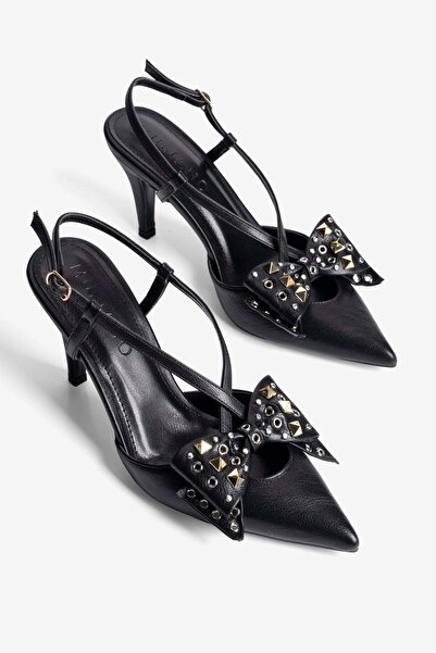 Mubiano Γυναικείο στιλέτο με μυτερό φιόγκο και Με λεπτομέρειες τρουκ ανοιχτή ...