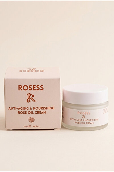 Rosess كريم الورد 50 مل |   كريم مرطب ومجدد للبشرة بخلاصة الورد الطبيعي
