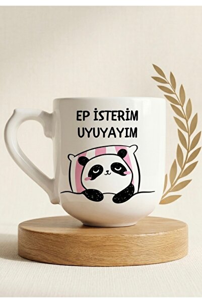 Eylül Design Panda Ep I Want to Sleep Written Thracian Special Design Printed...