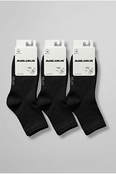 ablukaonline Men's 3-Piece Cotton Socks Black