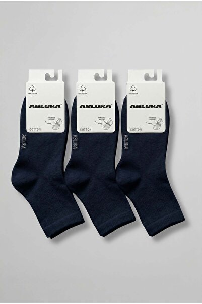 ablukaonline Ανδρικές βαμβακερές κάλτσες 3 τεμαχίων σε μπλε ναυτικό χρώμα