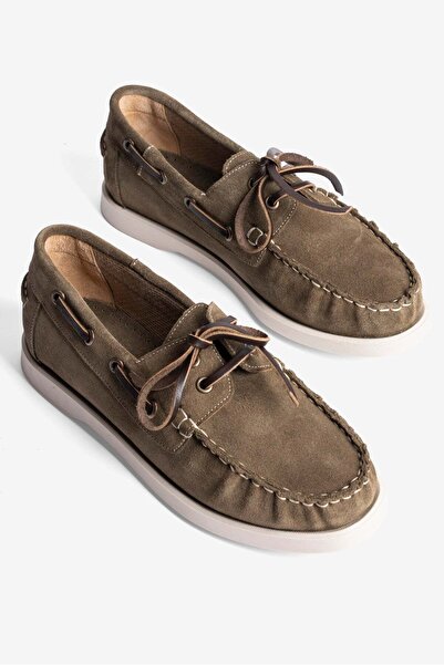 Mubiano Γυναικεία Γνήσια Παπούτσια Σουέτ Lace-up μοκασίνια Casual Torin Khaki