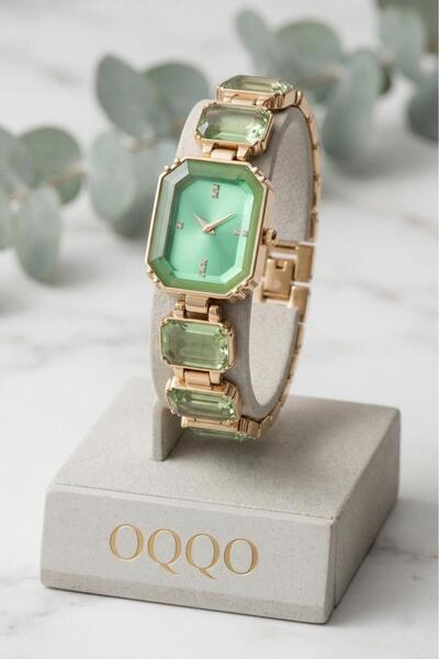 OQQO ساعة يد نسائية من Aosta Green Stone