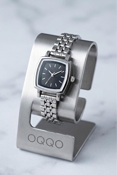 OQQO Lyra Black Dial Grey Cord Women's Wristwatch