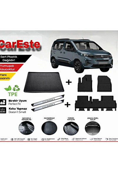 CarEste OPEL COMBO 4D PASPAS TAKIMI+BAGAJ HAVUZU+KAPI EŞİĞİ SET 2020-2021-202...