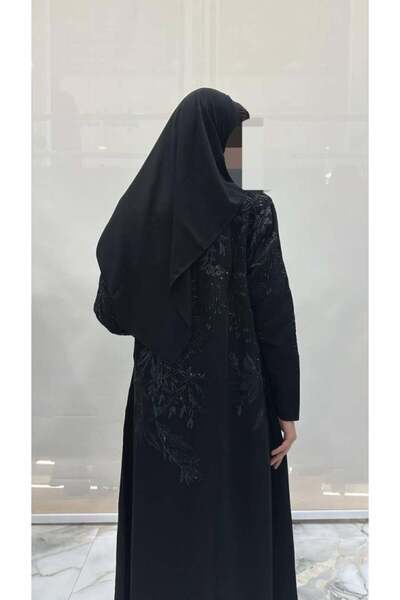river abaya بليزر قماش سيراميك مطرز مع كرستال