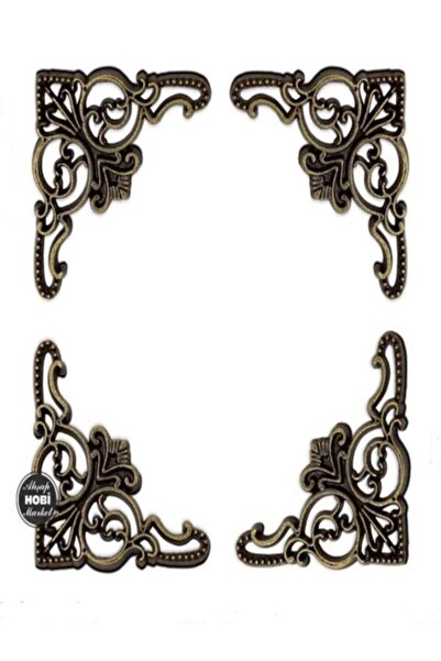 Genel Markalar Köşe Süsü Metal Antik Eskitme (25x25x34mm) 12 Adet