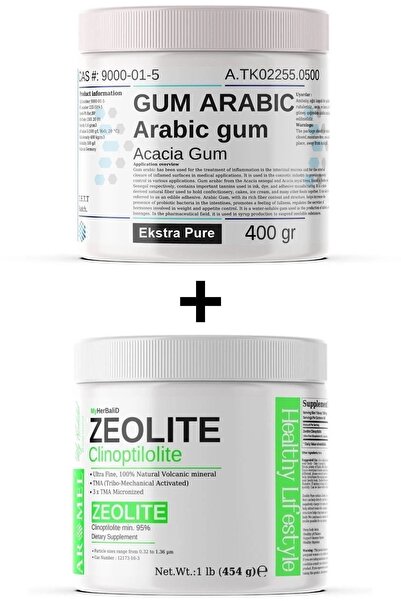 Aromel Zeolit 454 gr | Gum Arabic 400 gr | Mikronize Aktif Zeolit, Gum Arabik...