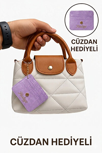 ateş3434 Women's Small Size Hand and Shoulder Bag with Faux Leather Handle