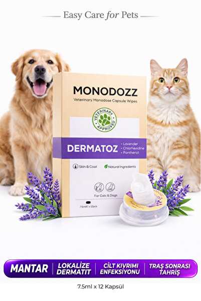 MONODOZZ DERMATOZ Push Up Capsule Wipes | Kedi Köpek Mantar, Bakteriyel, Cilt...