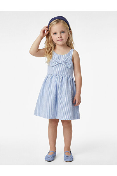 Koton Φόρεμα με λεπτομέρεια φιόγκου, λαιμόκοψη ποδηλάτου και ριγέ τιράντες