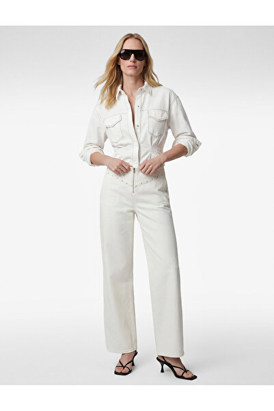 Koton Παντελόνι με χαμηλή μέση γραμμή, τσέπες με φερμουάρ και λεπτομέρειες - ...