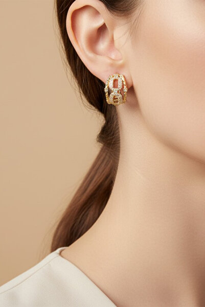 XUPING JEWELRY STİL İNCİSİ/XUPING JEWELRY ZİNCİR ŞEKİLLİ ZİRKON TAŞLI KÜPE