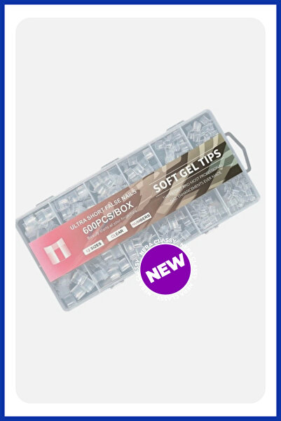 Nera Classy 600 Adet Soft Jel Tips Ultra Short - Kısa Badem/Oval/Küt French U...